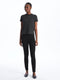 Women's Extra Narrow Fit Plain Tights with Elastic Waist